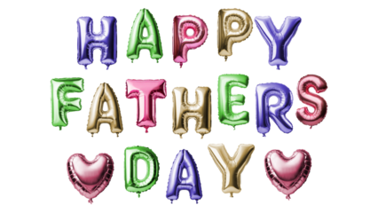 holiday. happy father`s day party made of balloons.multi-colored.isolated on a transparent background. png