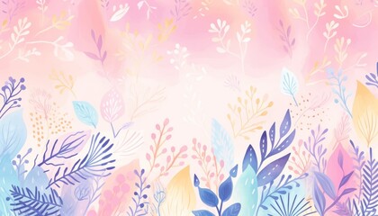 hand painted doodle background, cute  Notepad theme pastel color