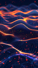 Obraz premium Abstract glowing dots and waves