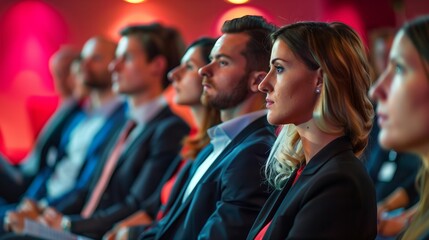 Fototapeta premium Corporate Success: Engaged Business Team at Event