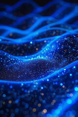 Abstract Blue Light Wave Particles   An Elegant, Futuristic Digital Background for Modern Design