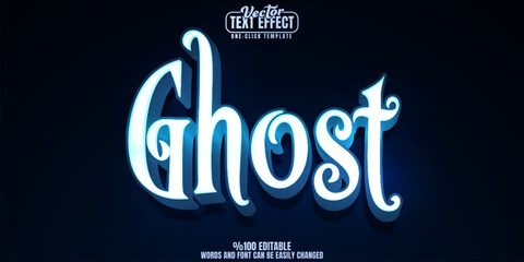 Fototapeta premium Ghost editable text effect, customizable spirit and haunted 3d font style