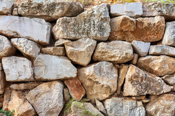 Large Stone Wall Background Texture for Architectural Design and Construction