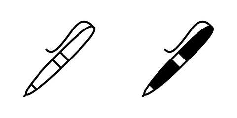 Rounded pen icon. Pen vector illustration isolated.