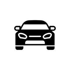 Car icon black. Drive symbol. Traffic pictogram. Black automobile illustration isolated. Car delivery icon.