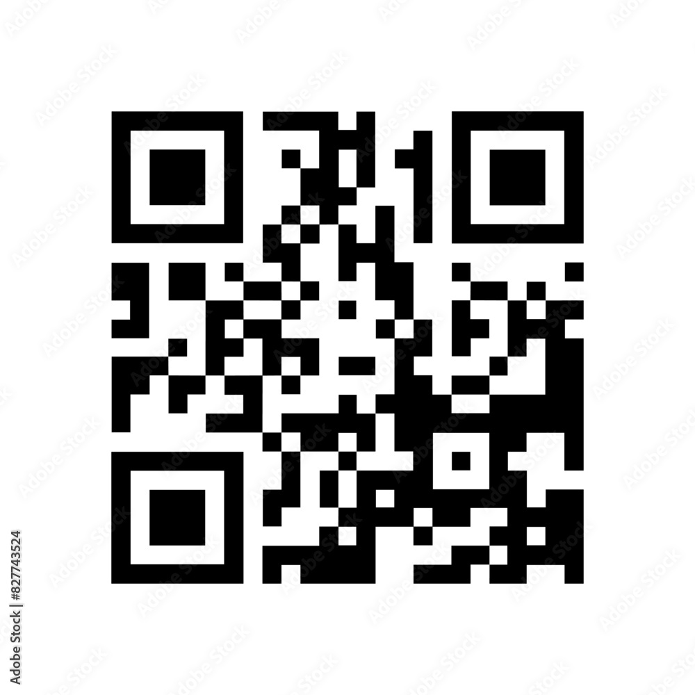 Fototapete qr code vector template. barcode sample isolated on white background. qr-code square illustration.