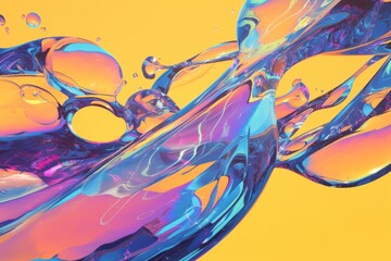 Water droplets in abstract form and vibrant creation
