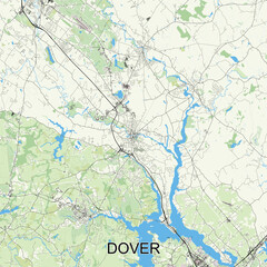 Dover, New Hampshire, United States map poster art