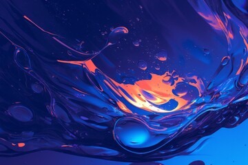 Vibrant water droplets in abstract painting creation