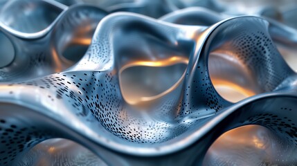 Futuristic Abstract Metallic Wave Design
