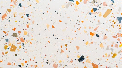 Terrazzo flooring interior pattern composed of pieces of granite, quartz, glass and stone. Marble floor texture. Classic ceramic paving design. Abstract wall background. Retro venetian material