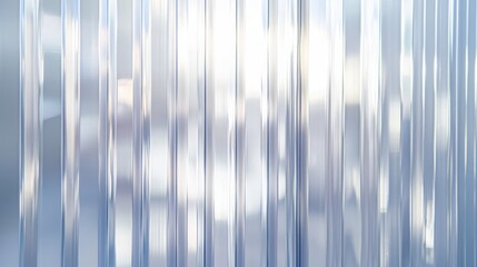 Polycarbonate iridescent silver holographic chrome foil vaporwave background texture pattern. Trendy pearlescent pastel rainbow prism effect. Corrugated ribbed privacy glass refraction 3D rendering.