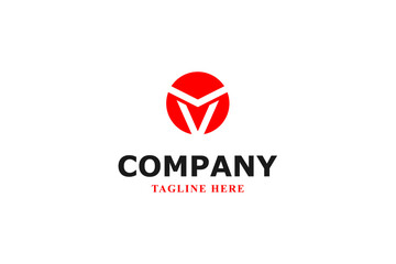 double v in a red circle logo