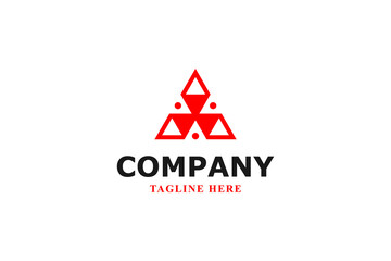 red crystal triangle modern logo