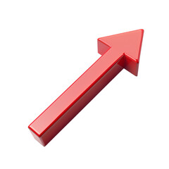 a red arrow that is pointing to the up, isolated on transparent background. 