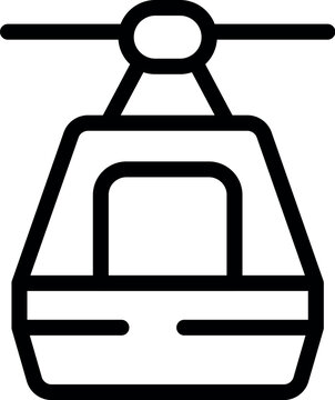 recommend clip art: Vector illustration of a simple cable car icon in line art style, suitable for transportation themes