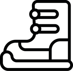 Black and white line art vector of a durable work boot, suitable for various design projects