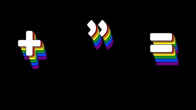 LGBT Animated Signs. The colors of the rainbow flag symbolize same-sex relationships and the gay, lesbian and bisexual community. Ideal for video content and videos celebrating LGBTQ pride.