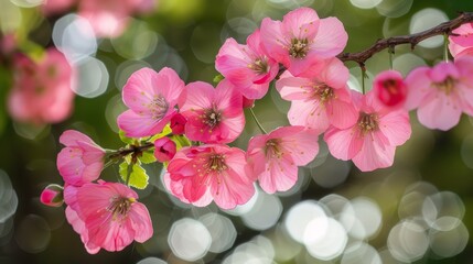 Pink flowers bloom