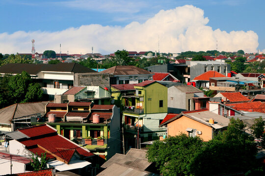 City view of the gigantic and densely populated depok city