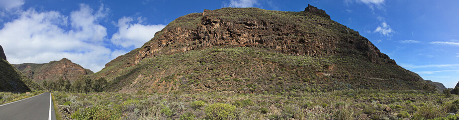 Landscape in Barranco de Guayadeque on Gran Canaria,Canary Islands,Spain,Europe
