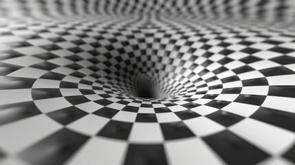 Optical Illusions: Patterns creating optical illusions with depth and movement. Black and white or limited color palette.