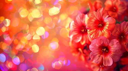  A tight shot of a flower bouquet with indistinct background lights, and an out-of-focus image of similar blooms and hazy backdrop lights