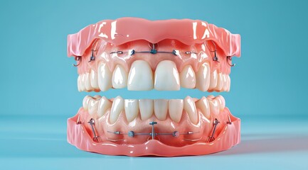 A set of teeth with braces on them.