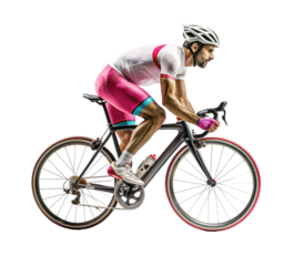 Sportsman cyclist with suitable clothing-