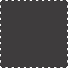 Fototapeta premium Scallop edge frame. Square shape with lace pattern. Frill cute box. Geometric wavy sticker and squiggle vintage label