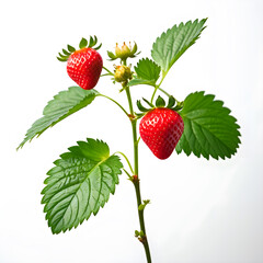 strawberry with leaves