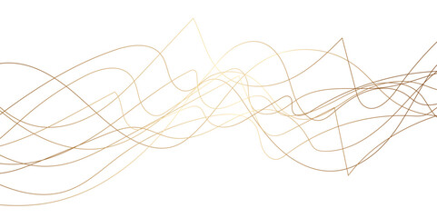 Abstract wavy lines flowing curve golden gradient color on transparent background. Abstract white background colorful lines. modern wavy stripes on white background isolated.