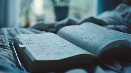 A macro shot of an open planner with a neatly written schedule, highlighting the day's tasks.