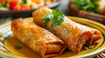 focus on bourek a traditional algerian food on plate Brik, Bourak, Bourek, Borek food