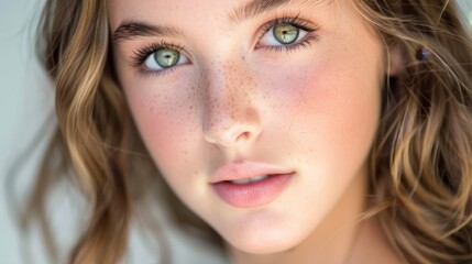 Obraz premium A teenager’s confident look, enhanced by professional make-up artistry