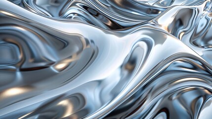 Elegant liquid chrome colors, dynamically shifting and blending in an abstract and mesmerizing manner