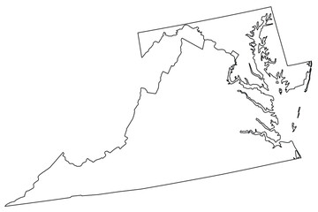 Map of the U.S. state of Virginia, Maryland