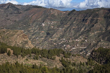 Fototapeta na wymiar Landscape at Roque Nublo on Gran Canaria,Canary Islands,Spain,Europe 