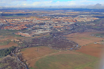 Approach to the airport of Madrid,Spain,Europe
