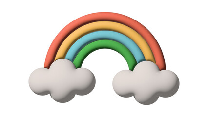Cute 3D rainbow with a sweet color palette suitable for editing materials