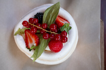 forest fruit meringue close-up