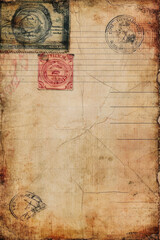 Fototapeta premium Combine a vintage world map illustration with a grungy, aged paper texture for a unique design background