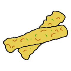 青のりちくわ天の手描き風のアイコンイラスト