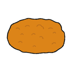 コロッケの手描き風のアイコンイラスト