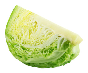 Fresh sliced cabbage isolated on transparent background.