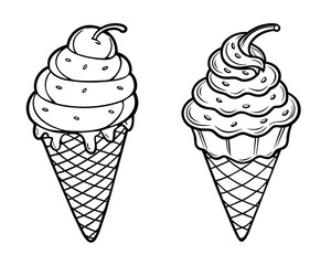 ice cream cone  Chocolate chip sorbet vector illustration