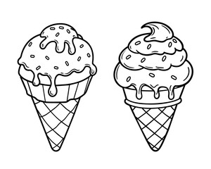 ice cream cone  Chocolate chip sorbet vector illustration