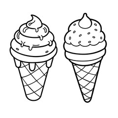  ice cream cone  Chocolate chip sorbet vector illustration