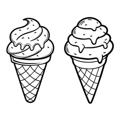  ice cream cone  Chocolate chip sorbet vector illustration