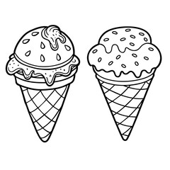 ice cream cone  Chocolate chip sorbet vector illustration